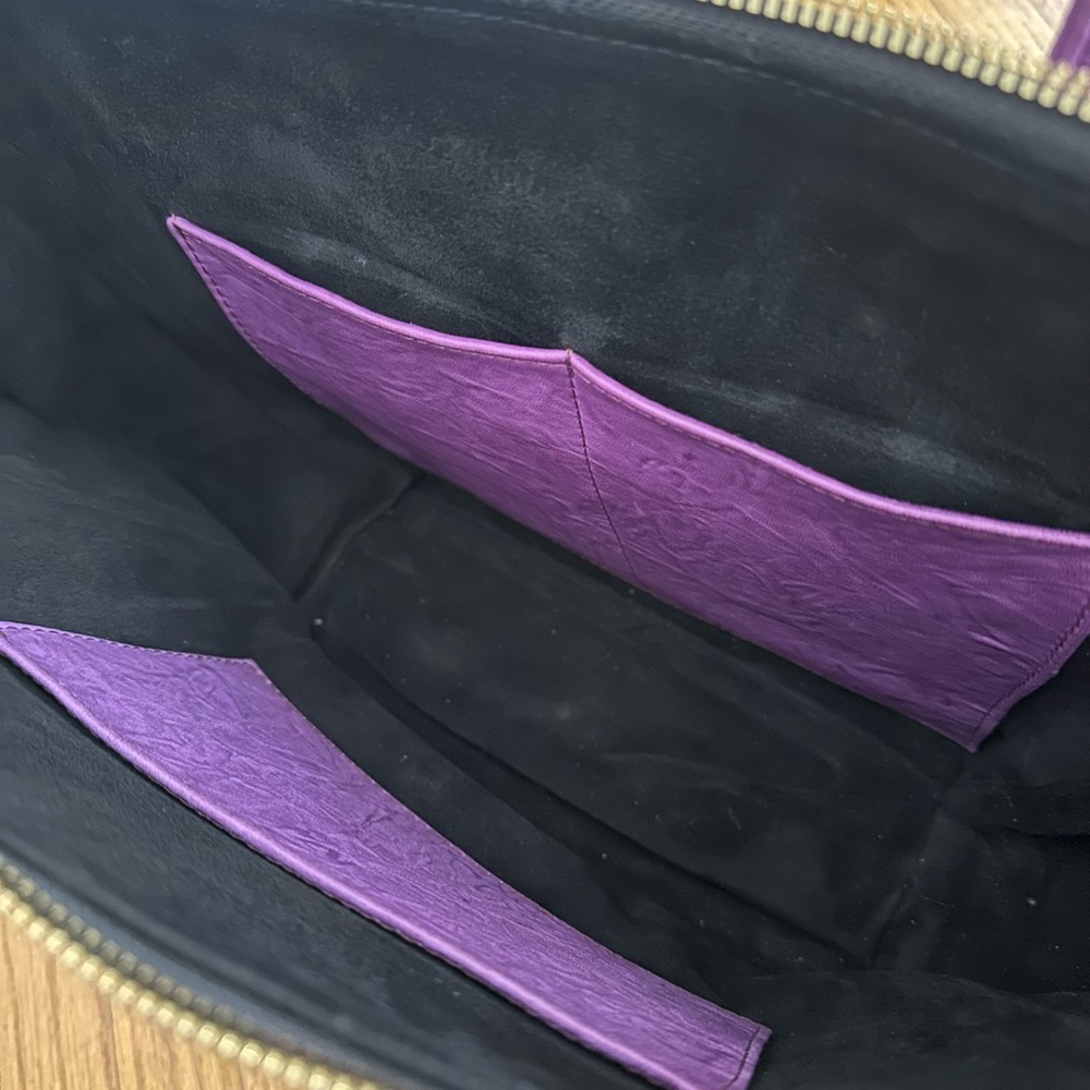 Maison Zaragoza Purple Double Zipper Handbag - Picture 7 of 8
